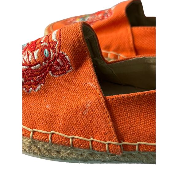 Kenzo Tiger-Embroidered Orange Canvas Espadrille Flats Size 35 (US SIZE 4) - Picture 11 of 16